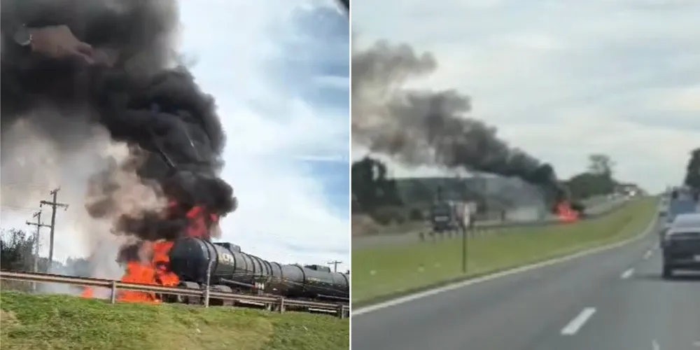 Motorista morre após colisão entre caminhões seguida de incêndio na SP-310