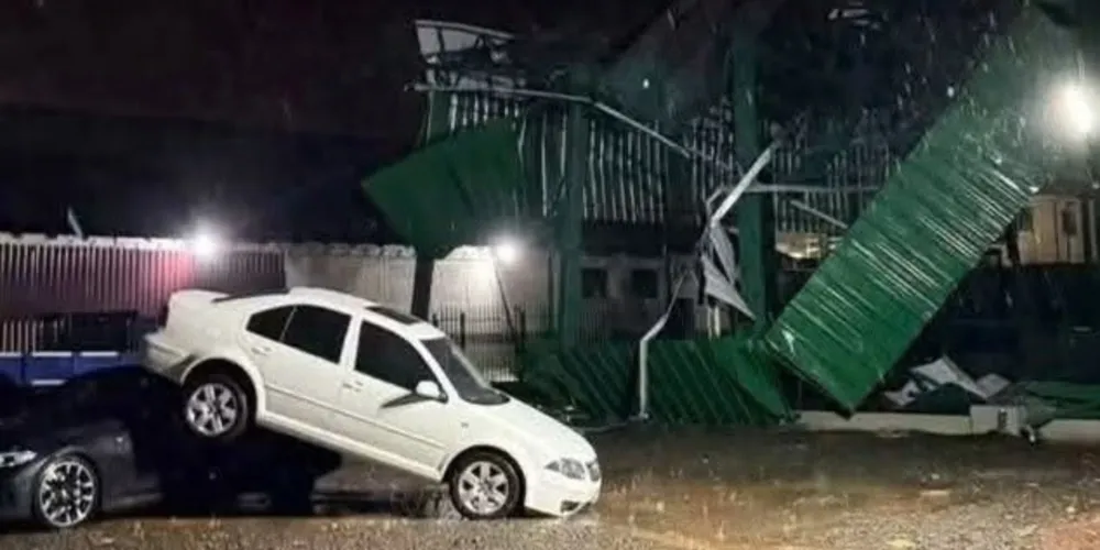 Possível tornado é registrado em Francisco Beltrão e causa estragos