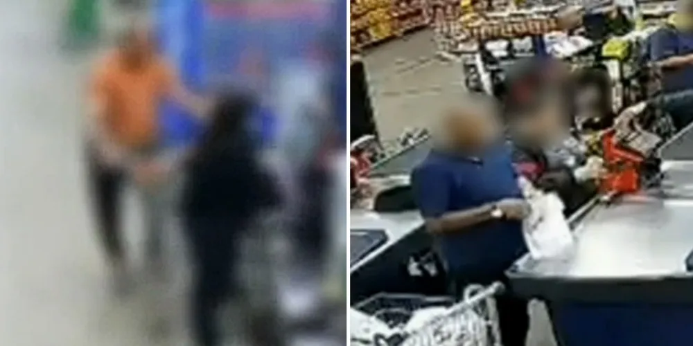 Imagens mostra casal usando cartões do PG+Humana em supermercados de Ponta Grossa