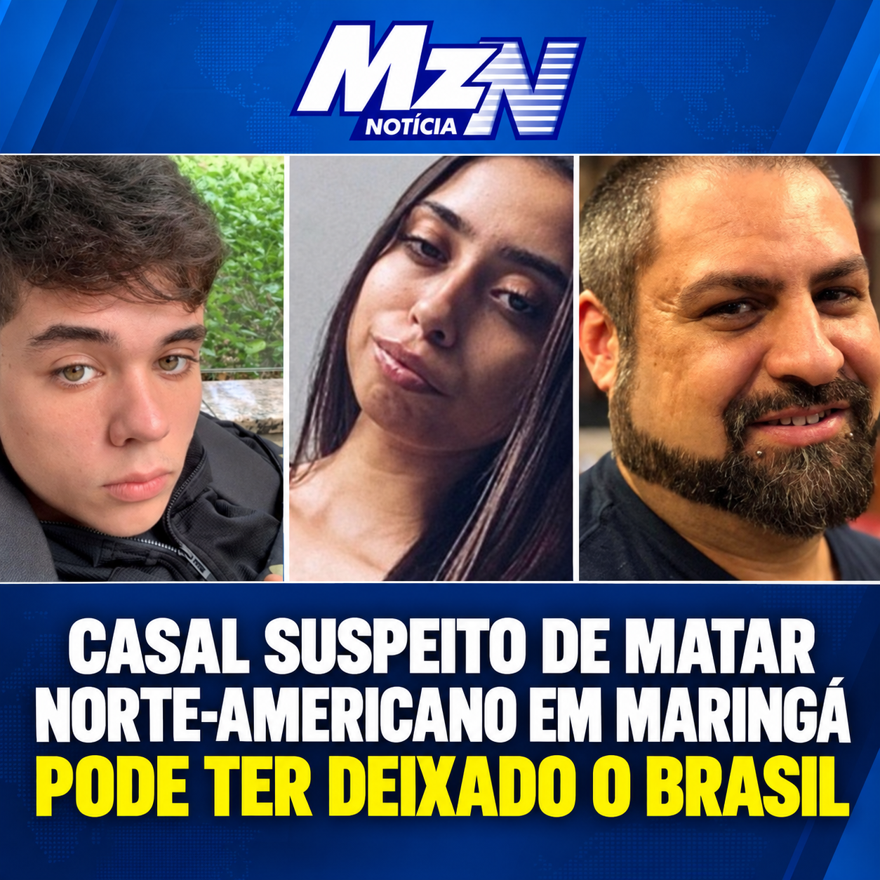 Casal suspeito de matar norte-americano em Maringá pode ter deixado o Brasil