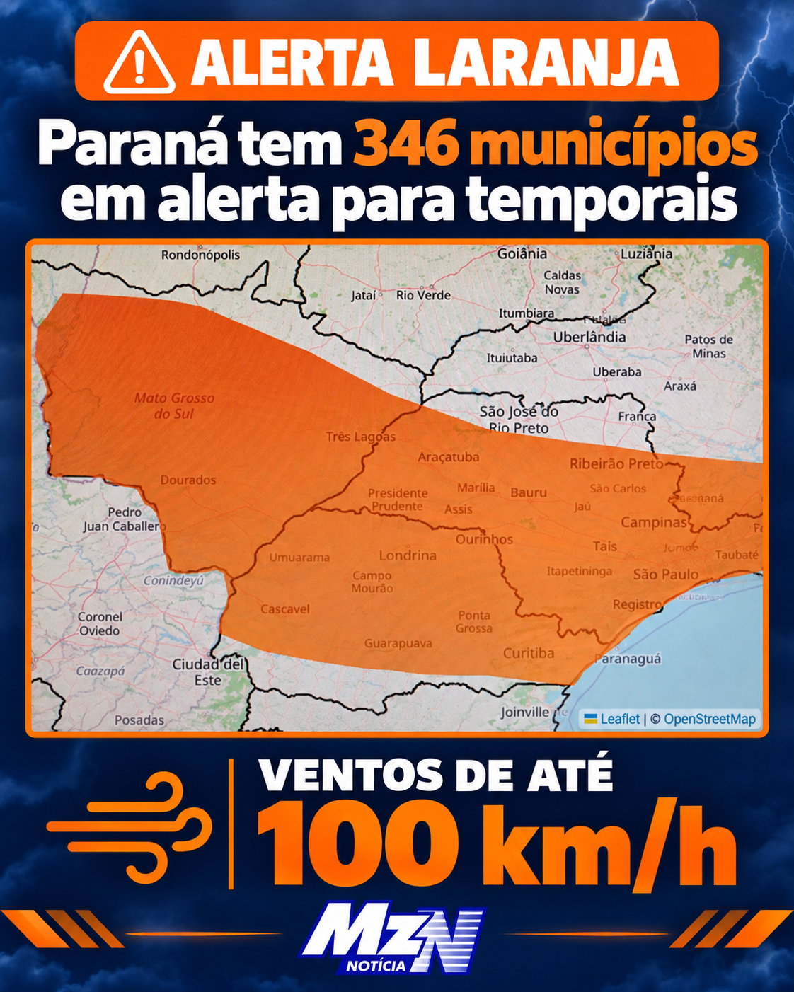 O Paraná, que ainda contabiliza os estragos dos temporais, ainda está sob alerta para o risco de tempestades severas.
