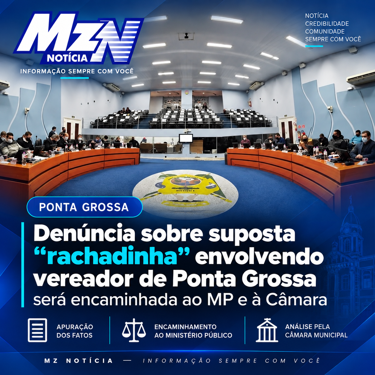 Denúncia sobre suposta “rachadinha” envolvendo vereador de Ponta Grossa será encaminhada ao MP e à Câmara