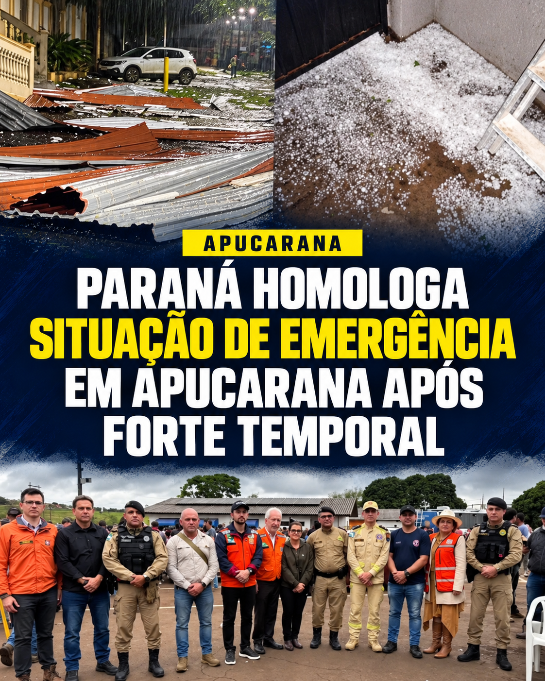 Paraná homologa situação de emergência em Apucarana após forte temporal