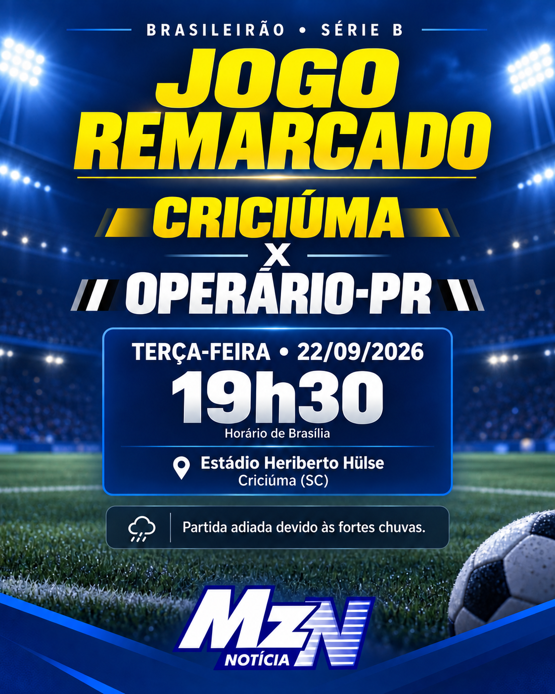 Criciúma x Operário-PR: onde assistir, horário e escalações pela Série B