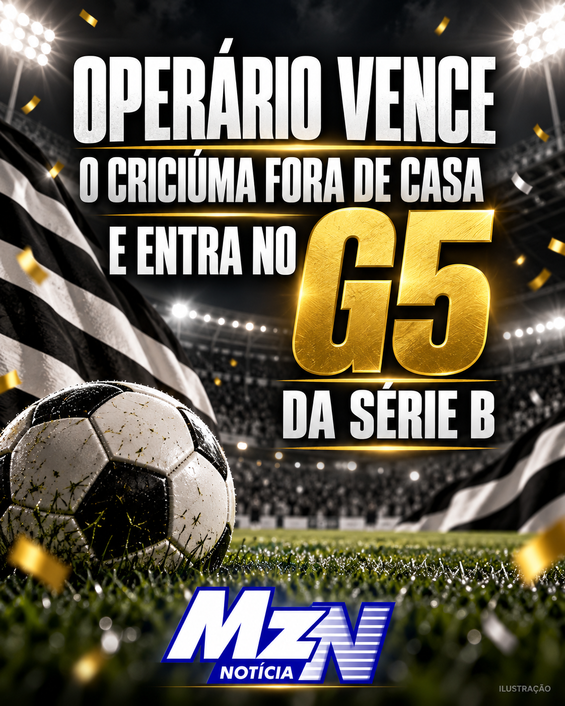 Operário vence o Criciúma fora de casa e entra no G5 da Série B