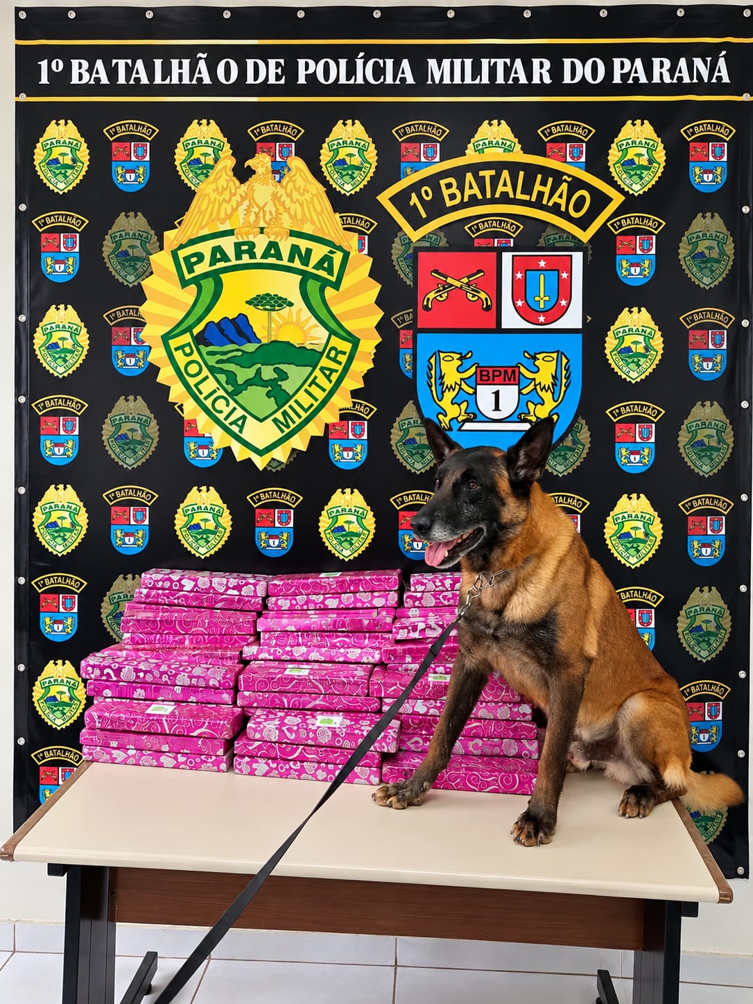 Cão farejador encontra quase 74 kg de maconha escondidos em vegetação em Ponta Grossa
