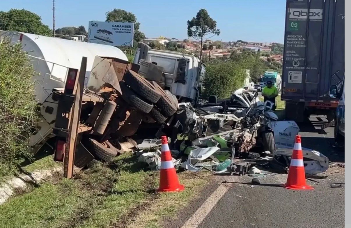 URGENTE: Rodovia PR-151 está interditada nos dois sentidos após acidente