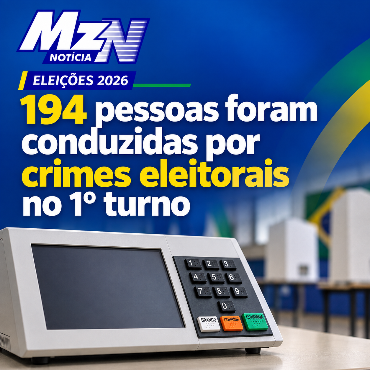 Eleições 2026: 194 pessoas foram conduzidas por crimes eleitorais no 1º turno