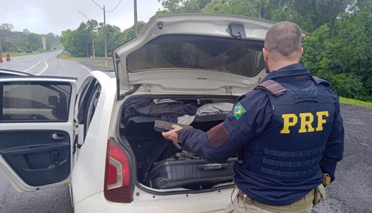 PRF apreende mais de 170 quilos de maconha em carro na BR-373, em Ponta Grossa