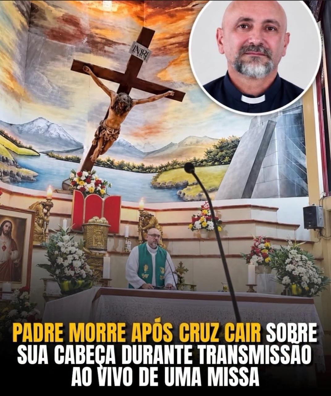 Quem era o Padre que morreu após cruz cair sobre ele durante missa ao vivo no Equador.