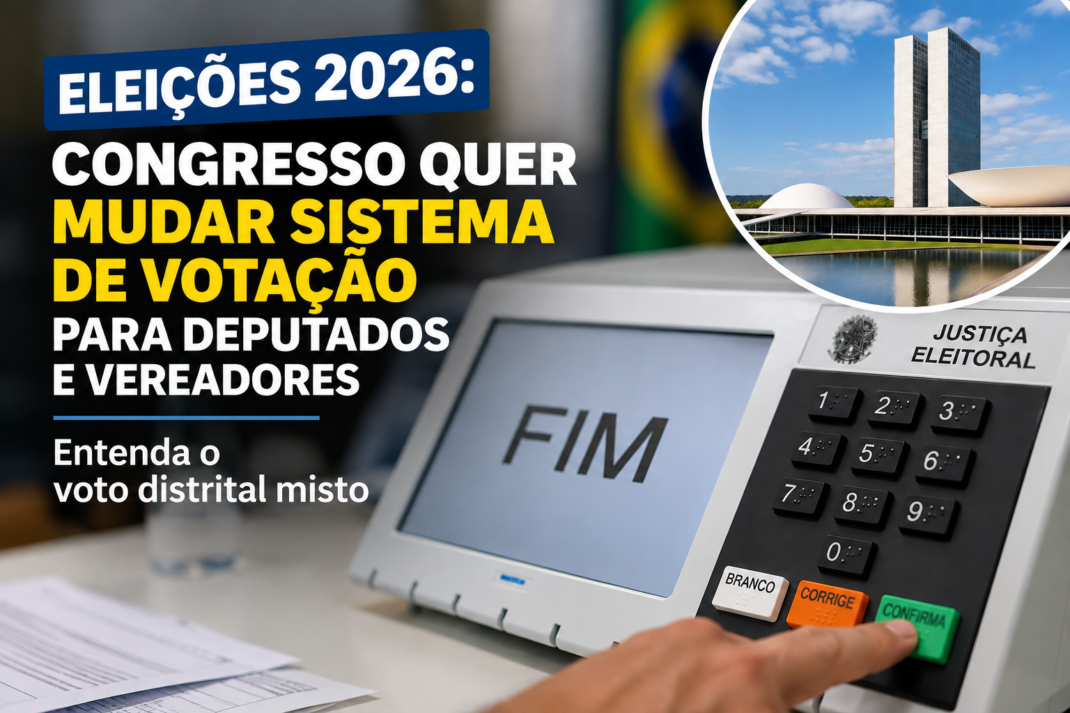 Eleições 2026: Congresso quer mudar sistema de votação para deputados e vereadores; entenda o voto distrital misto