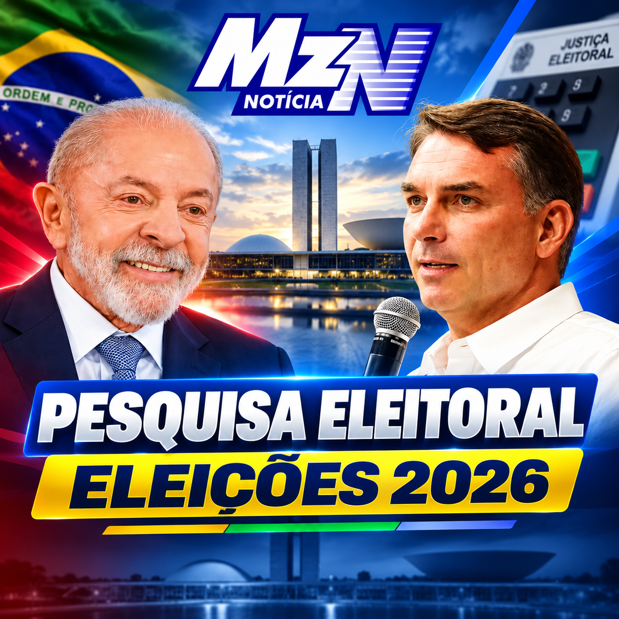 Quaest: Flávio Bolsonaro tem 45% e Lula 44% no segundo turno; candidatos seguem empatados tecnicamente