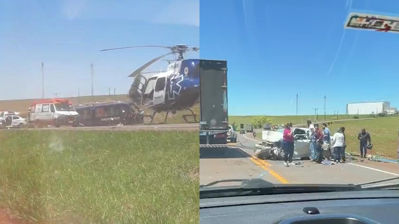 PR: grave acidente entre ônibus e carro deixa mulher morta e ao menos quatro feridos na BR-369