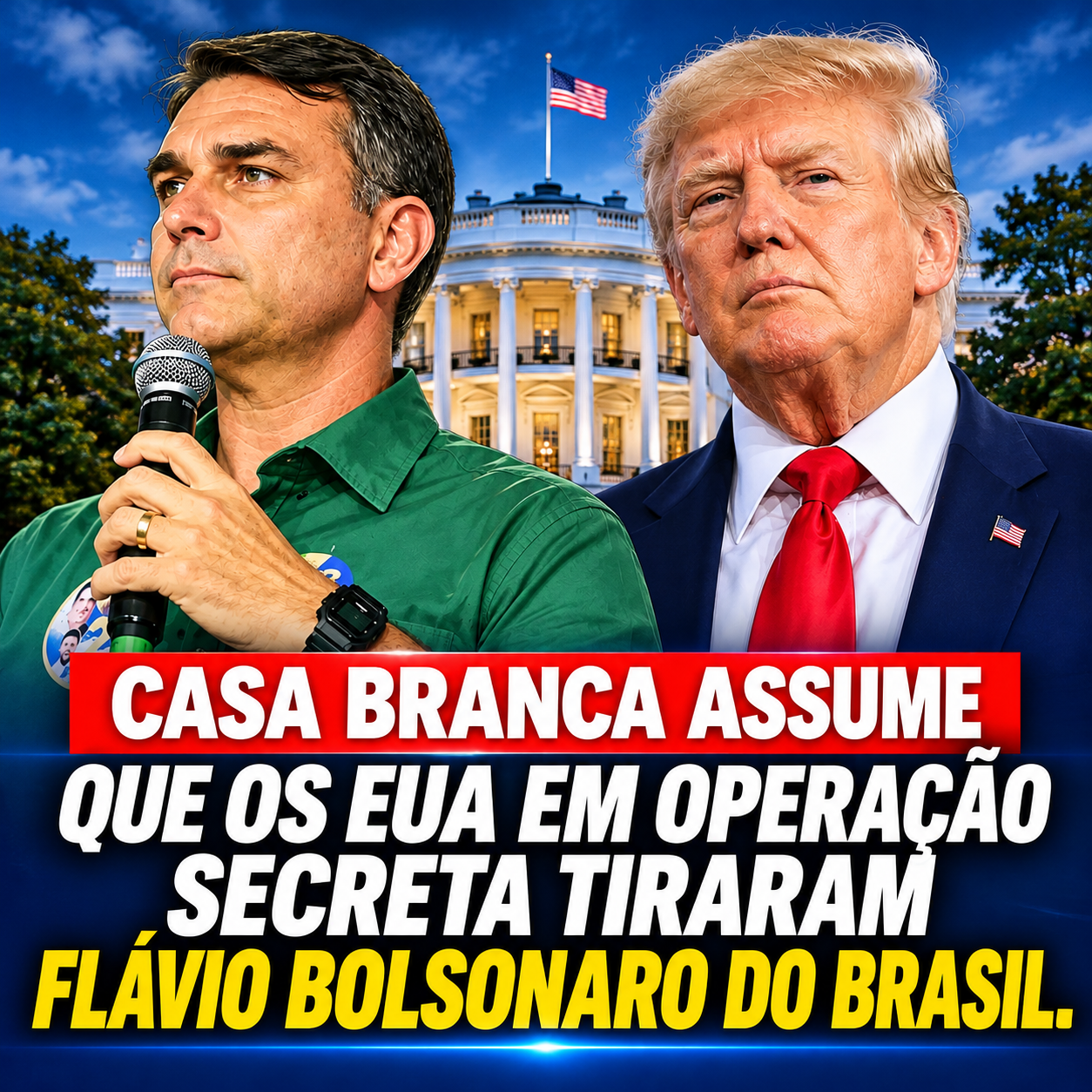 Casa Branca assume que os EUA em operação secreta tiraram Flávio Bolsonaro do Brasil.