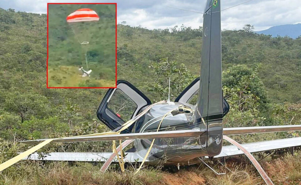 Avião com apenas 43 horas de voo aciona paraquedas após falha no motor; investigação revela causa