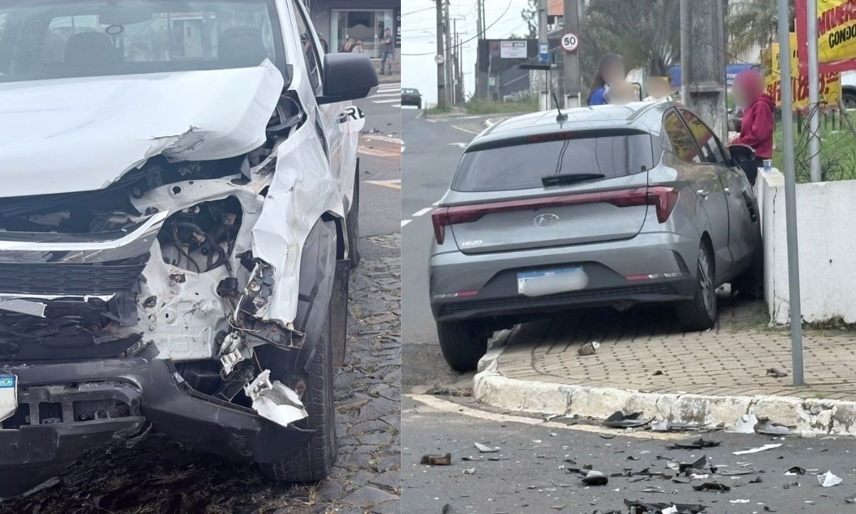 Acidente entre três veículos deixa mãe e adolescente feridas em Ponta Grossa