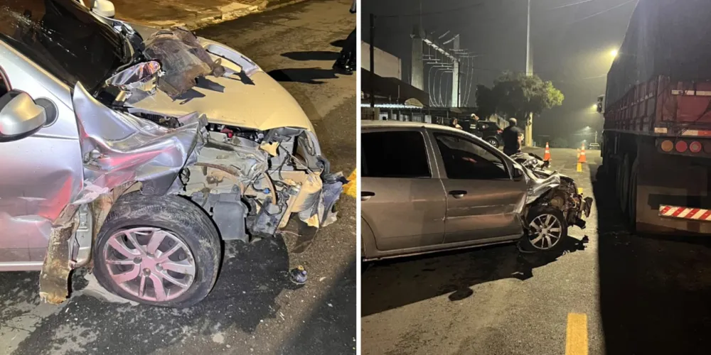 Sem CNH, motorista embriagado dá ré e bate em carro em cruzamento de Ponta Grossa