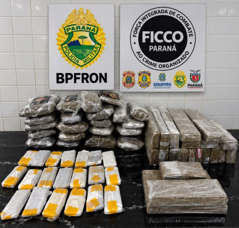 Fiscalização na BR-277 termina com dois homens presos e mais de 22 kg de drogas apreendidos no Paraná