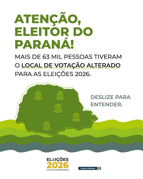 Eleitores de sete cidades do Paraná precisam conferir novo local de votação para o segundo turno