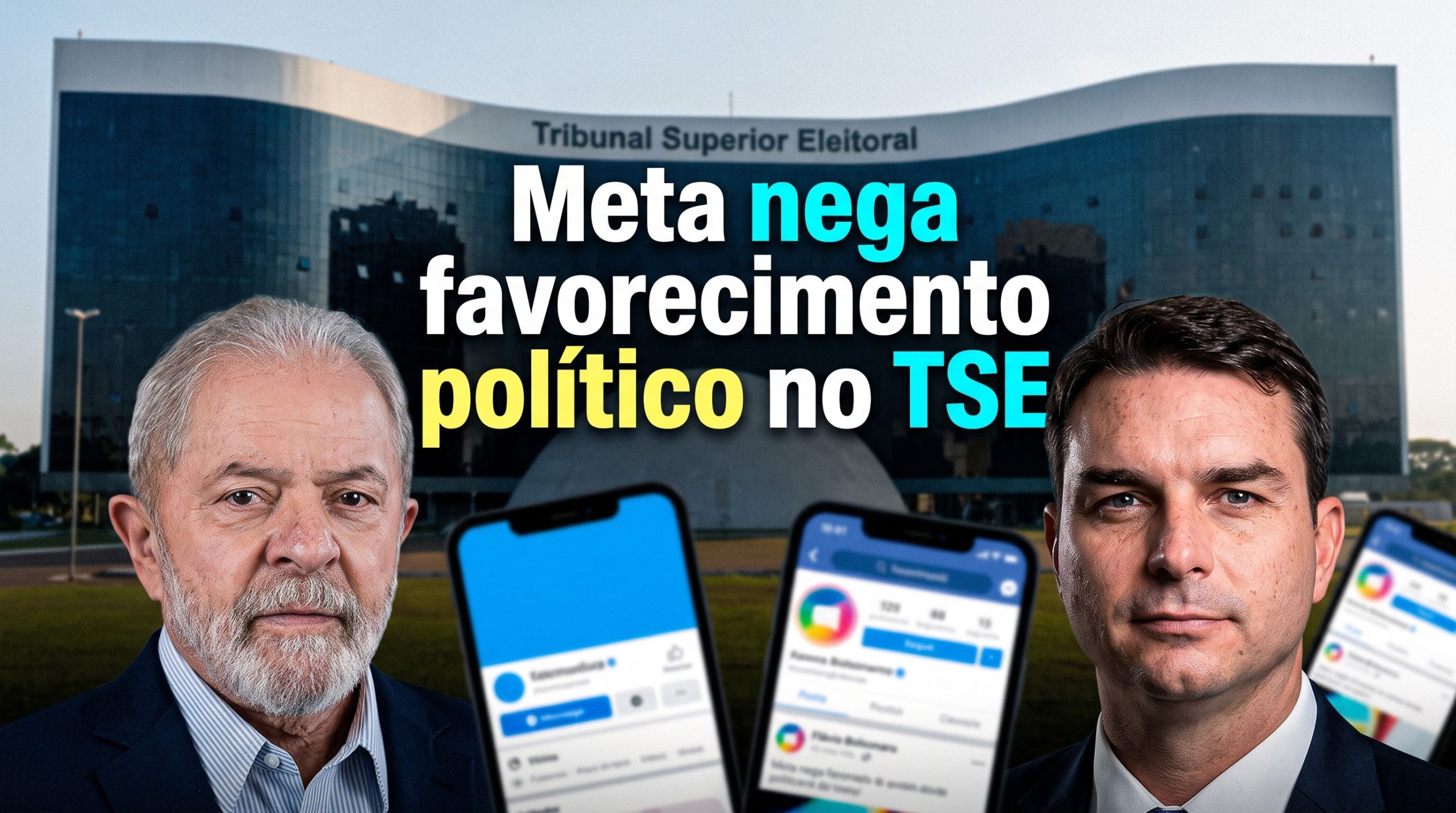 META NEGA FAVORECIMENTO POLÍTICO E DIZ AO TSE QUE TRATA LULA E FLÁVIO DE FORMA IGUAL