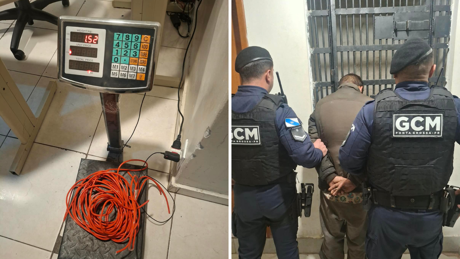 Homem é preso suspeito de furtar fios do Clube Ponta Lagoa em Ponta Grossa