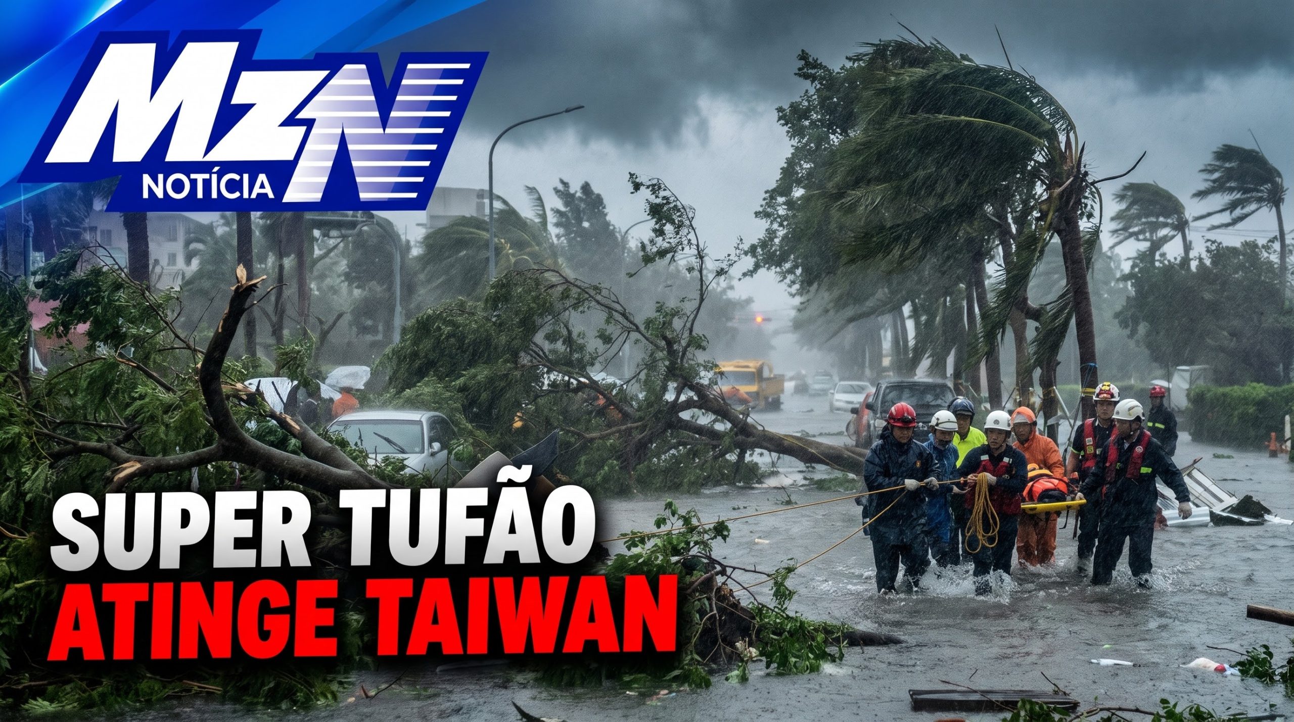 Super tufão deixa mais de 500 feridos em Taiwan, derruba árvores e provoca apagões