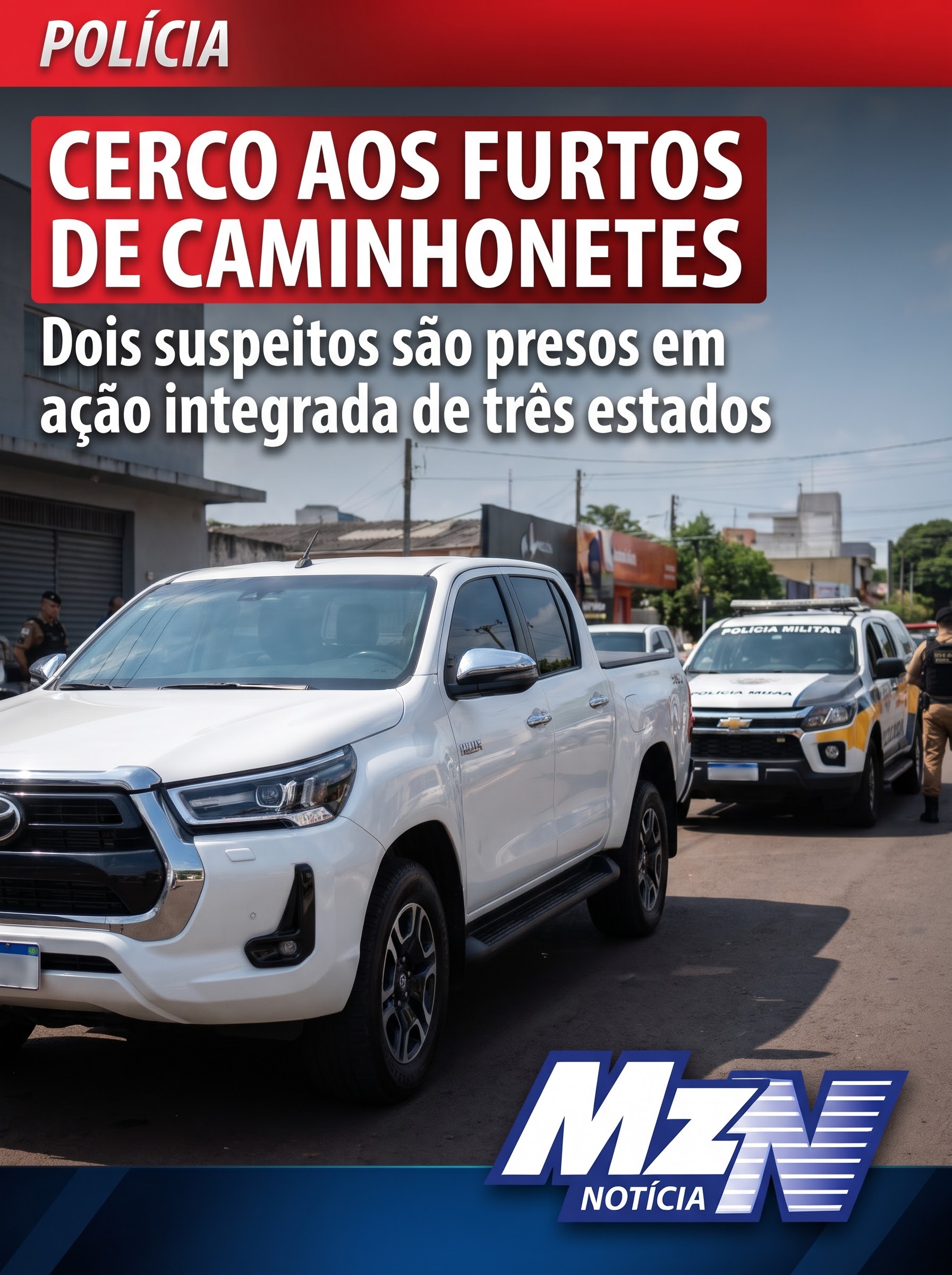 POLÍCIA PRENDE DOIS SUSPEITOS DE FURTAR CAMINHONETES NO PARANÁ E EM SANTA CATARINA