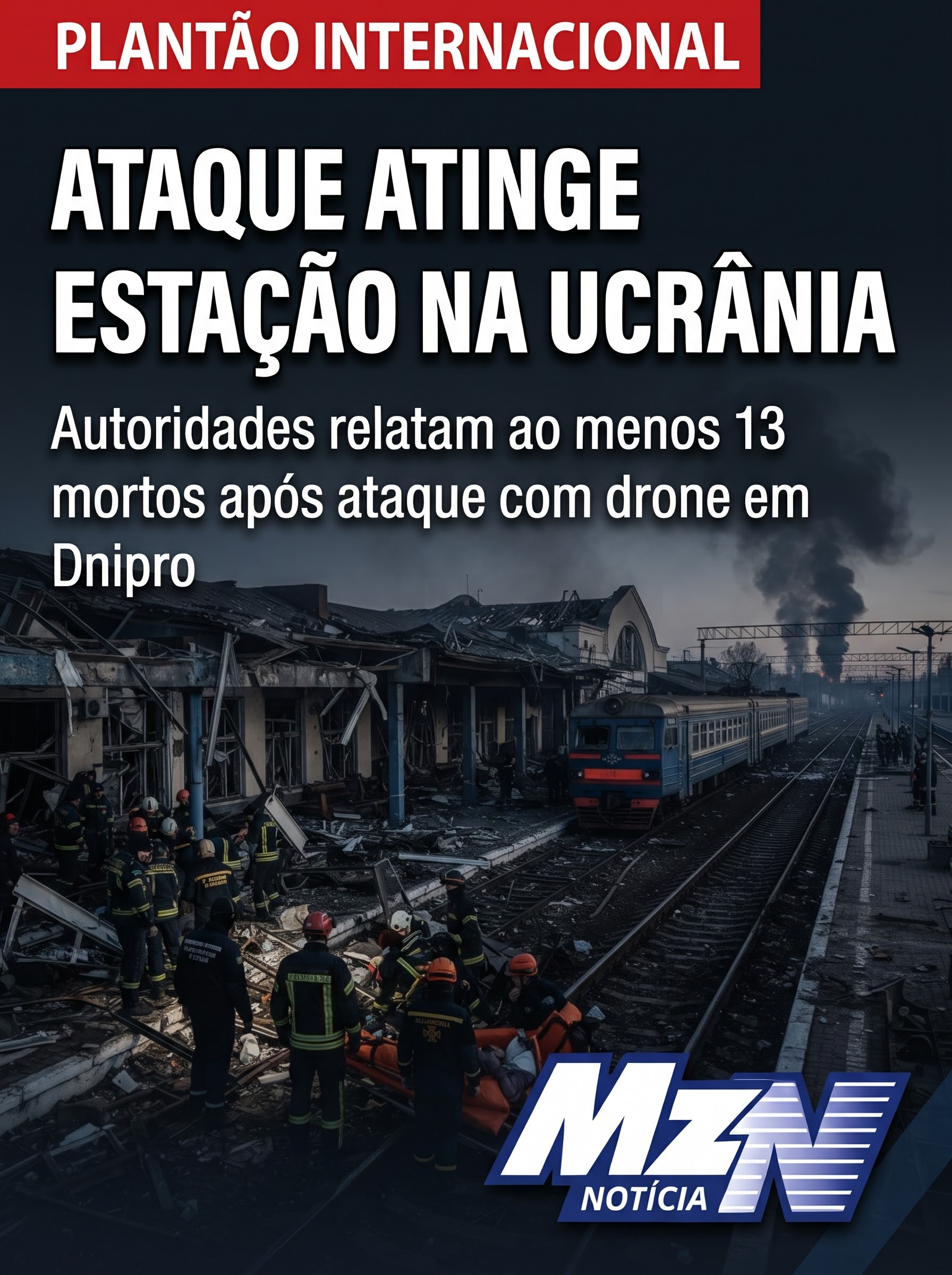 Ataque russo com drone atinge estação na Ucrânia e deixa ao menos 13 mortos