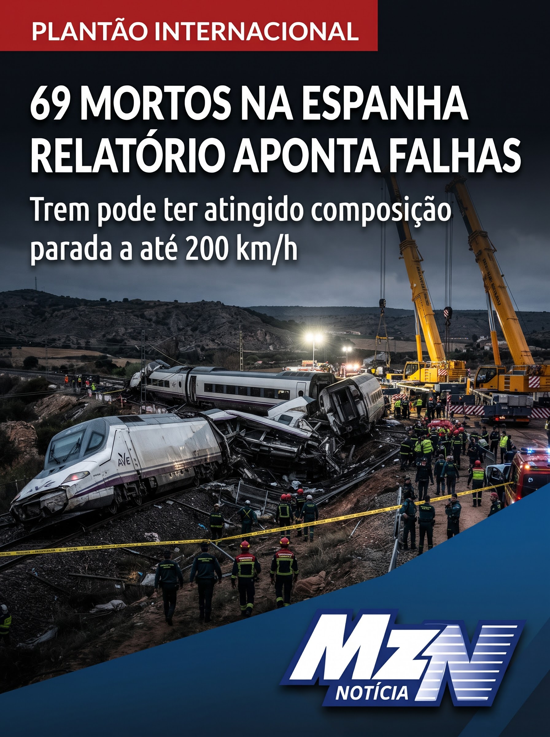 Relatório aponta falhas em cadeia antes de colisão entre trens que deixou 69 mortos na Espanha